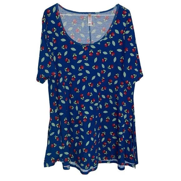 LulaRoe 2XL Floral Tunic Scoop Neck Women's Top - Picture 2 of 5